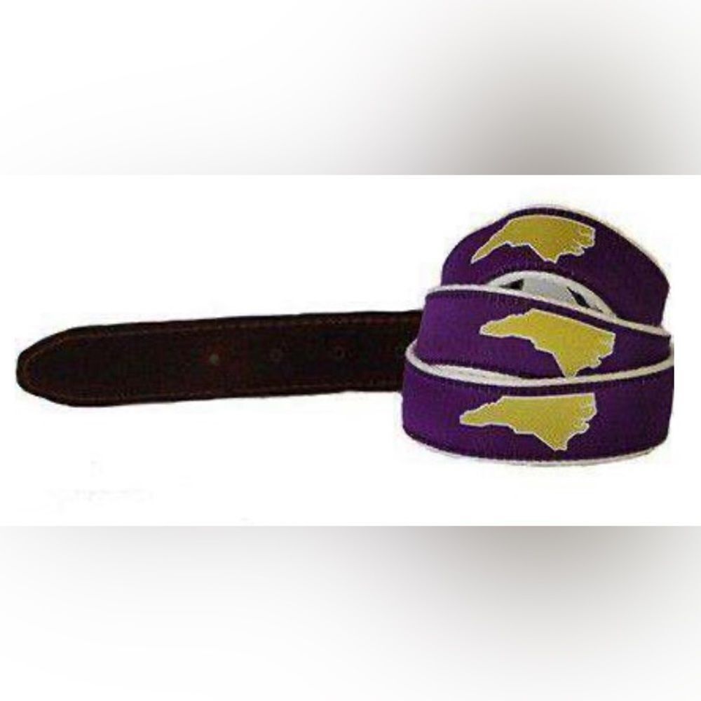 STATE TRADITIONS NORTH CAROLINA LEATHER STRAP BELT SIZE 30